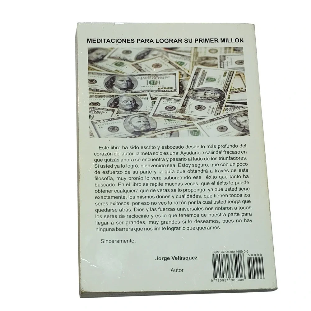 Meditaciones Para Lograr su Primer Millon Jorge Velasquez Spanish Paperback Book